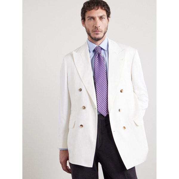 샤르베 8.5cm 스트라이프 실크 자카드 넥타이 46376663162965304