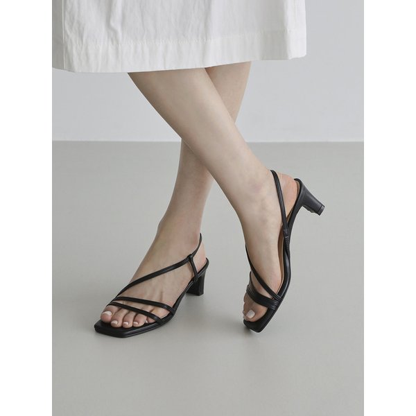 캐시디 스퀘어 스트랩 샌들힐 (5/7cm)