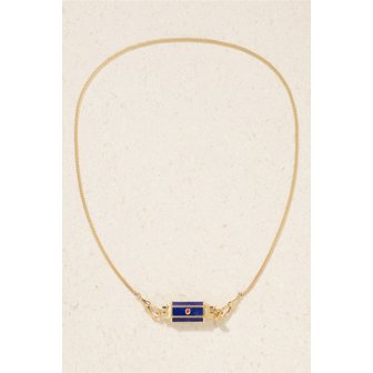 MARIE LICHTENBERG 마리 리히텐베르크 18K 골드 라피스 라줄리 루비 베이비 록켓 목걸이 46376663162972916