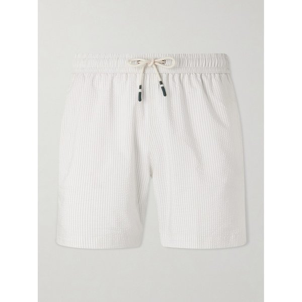 하트퍼드 스트레이트 레그 미드 렝스 스트라이프 시어서커 스윔 쇼츠 46376663163009507