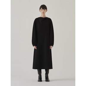 CLIFF COWL-NECK DRESS (BLACK)