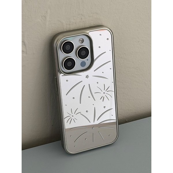 미러 실버 범퍼 폰케이스 - WHITE BOMB