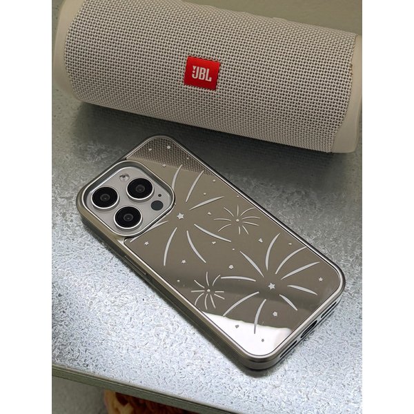 미러 실버 범퍼 폰케이스 - WHITE BOMB