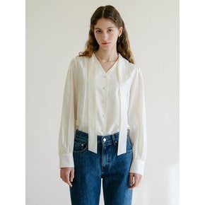 Scarf Tie Detachable Blouse_Ivory