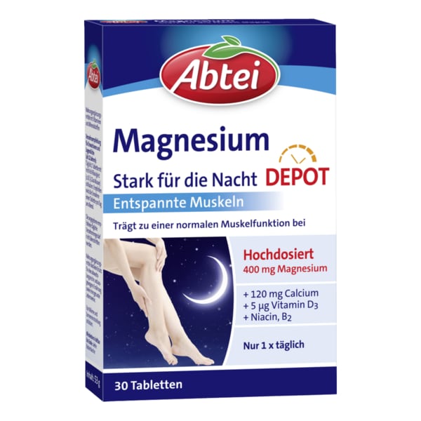 압타이 Abtei 마그네슘 400 스트롱 포 더 나이트 30정 52g