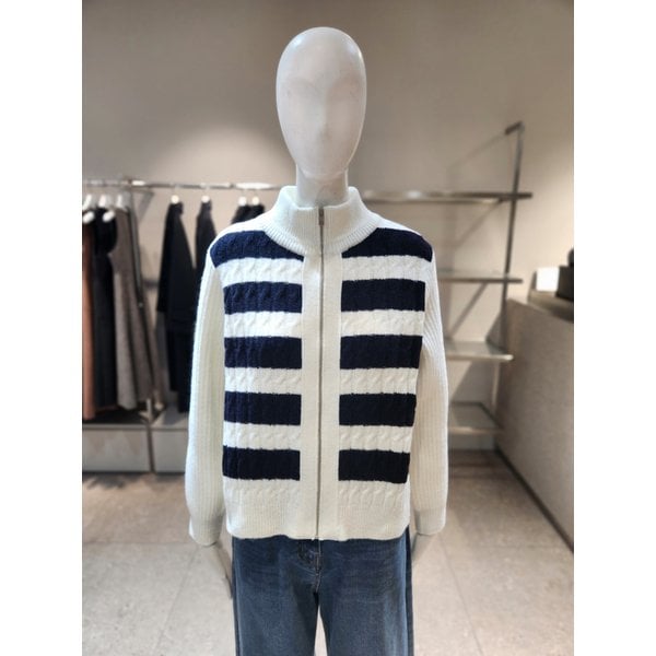 [여주점] [나이스클랍] 스트라이프 니트 패딩 점퍼 N244PWKA40