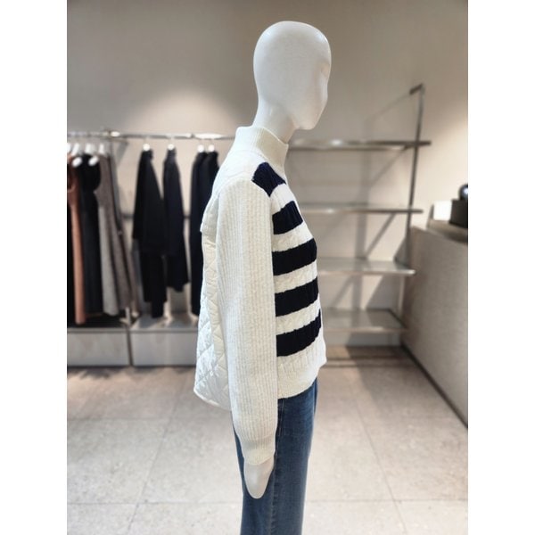 [여주점] [나이스클랍] 스트라이프 니트 패딩 점퍼 N244PWKA40