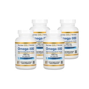 CGN 오메가800 피쉬 오일 EPA DHA 80% 트라이글리세라이드 1000mg 90정 오메가3지방산 4통