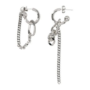[해외배송] 저스틴 클렌퀏 티코 어시메트릭 후프 귀걸이 TIKOEARRINGS PALLADIUM