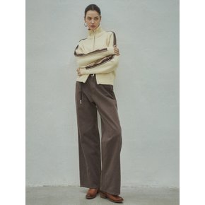 Wide Pigment Garment Dyeing Pants_CTD403(Brown)