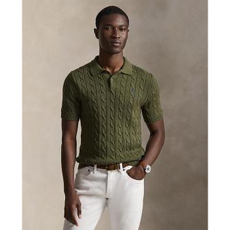 폴로 랄프 로렌 남성 케이블 니트 코튼 폴로 칼라 스웨터(MNPOSWE1N820116300)