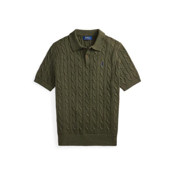 남성 케이블 니트 코튼 폴로 칼라 스웨터(MNPOSWE1N820116300)