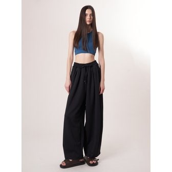 애스플래폼 AU52PT39  더블 테크 와이드 팬츠_블랙