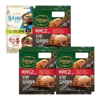 CJ제일제당 비비고 수제진한김치만두400gX6봉 [제공: 물냉면+비빔냉면4인분]