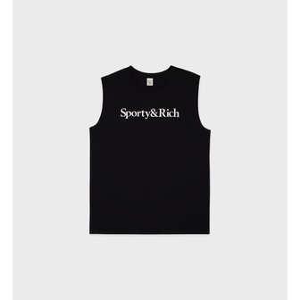 스포티앤리치 공식온라인 Serif Logo Muscle Tee 로고 나시 SRB1TS204BK