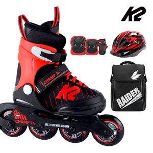 K2스케이트 K2 인라인 스케이트 챔프 보이 아동인라인스케이트+가방+보호대+헬멧 신발항균건조기 휠커버