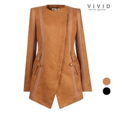 VIVID 여성 스웨이드 지퍼 가을겨울 자켓