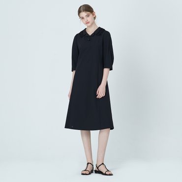기비 레이스 카라 시어서커 롱 원피스 GY25M1FRDS599