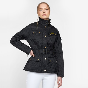 바버 [25SS] 여성 블랙 B.Intl International 퀼팅 재킷 (URJA5E304BK)