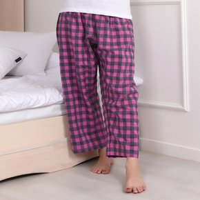 부드러운 특면 CP 체크 무늬 여성 9부 여성 파자마 여자 여성 잠옷 바지 반바지 홈웨어 실내복 여 중
