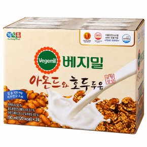베지밀 아몬드와 호두 두유 190ml x 24팩