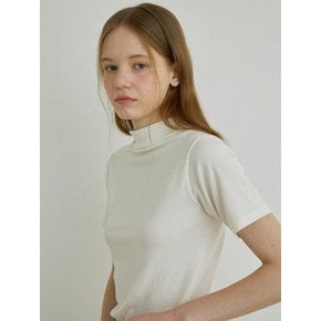 Essential wool Half neck T-shirt (Cream)