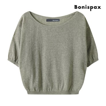 보니스팍스 딥 보트넥 5부 반팔 니트 (XP7KP003M0)