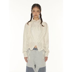 LILY SHIRRING WIND JACKET - IVORY PLAIN