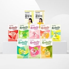 콤부차 신상 포함 10가지맛 혼합 100스틱 세트(샤인/레몬/유자/망고구아바/스트로베리/피치/매실/청귤라임/라즈베리/파인애플)
