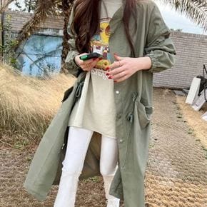 여성 롱 바람막이 야상 코트