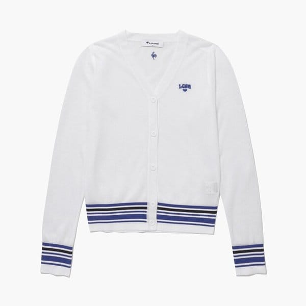 [여주점] 여성 V넥 배색포인트 여름 가디건  GQ222LKC41 WHTE