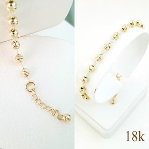 코스타스웨그 18k KMB-SS5009 컷팅볼 금팔찌