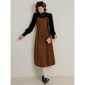 LS_Brown plaid corduroy dress