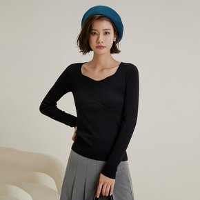 (9/15일 예약배송) LS_Square collar slim knit top