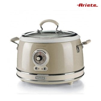  Ariete 아리에떼 2904 빈티지 밥솥 슬로우 쿠커 3.5L 베이지, 스카이블루