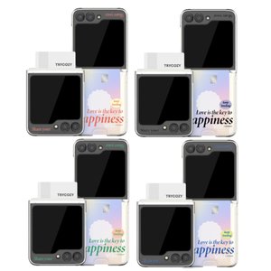  갤럭시 Z플립 5 4 3 제트플립 핸드폰 케이스 정품 TRY 쉐어 클리어 카드수납 하드케이스