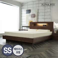 앨리 애쉬 월넛 LED 무늬목 평상형침대 SS+릴리 필로우탑 독립스프링