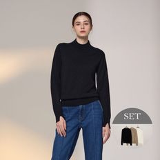 NS홈쇼핑 지베르니 프리미엄 홀가먼트 모크넥 니트 3종 (G13-3)[34926530]