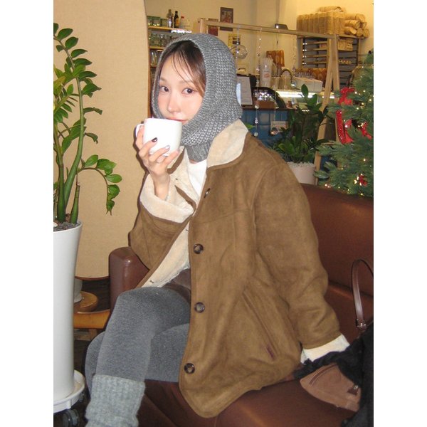 니트 바라클라바 그레이