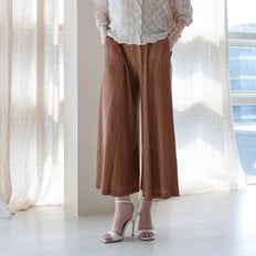 패널 플리츠 와이드 팬츠_YJ05WNPSL06_BR1