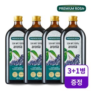 프리미엄로사 아로니아 원액 500ml 3+1병 / NFC착즙 100%