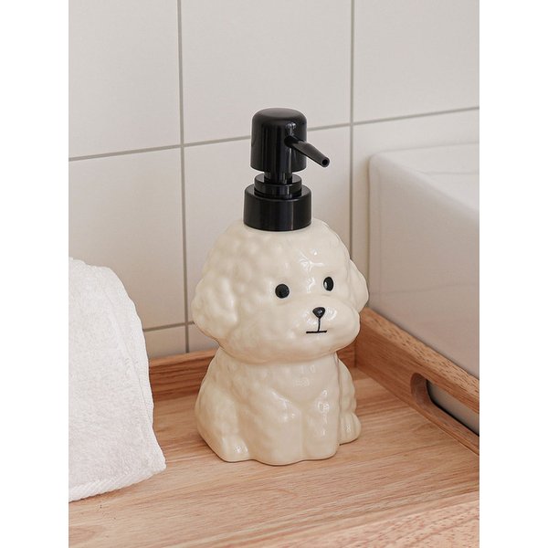 비숑 세라믹 디스펜서 핸드워시 리필용기 귀여운 욕실소품 400ml