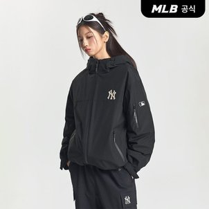 MLB [엠엘비코리아공식] 고프코어 후드 속사시 경량 숏패딩 NY (Black)