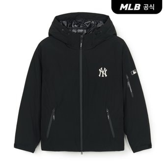 MLB [코리아공식] 고프코어 후드 속사시 경량 숏패딩 NY (Black)