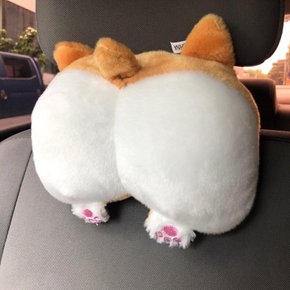 웰시코기 차량용 사무실 의자 목쿠션 목베개 헤드쿠션