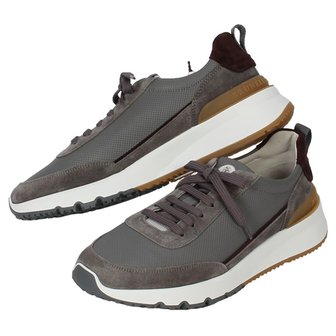 브루넬로쿠치넬리 남성 레더 스니커즈 MZUFLPO278 CLZ24 GREY/BROWN [BRS011]