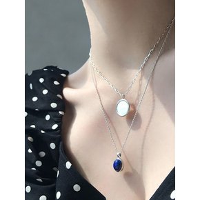 Lapis Lazuli round necklace - SILVER chain [silver925]