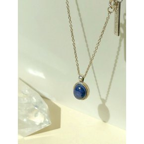 Lapis Lazuli round necklace - SILVER chain [silver925]