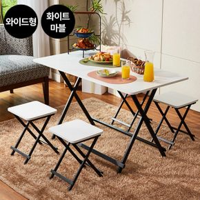 [와이드] 까사마루 오드리 접이식 테이블 와이드형 세트 (1200 테이블 + 의자 2개)