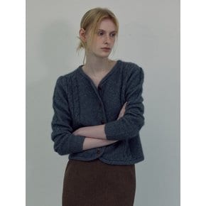 Cable Raccoon Cozy Cardigan(chacoal)